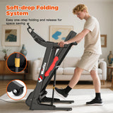 Winfita Treadmill with 12% Auto Incline, 3.5HP Folding Treadmills for Home with 300 LBS Capacity, 8MPH Speed, 17'' Wide Belt, App, 64 Programs, Heart Rate, USB Charging Port, BMI Detector
