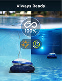 REVA AI Gyroscopic Robotic Pool Vacuum Cleaner, Smartphone APP Control, Horizontal Waterline/Wall/Floor Deep Cleaning, Upgraded 2024 Auto Navigation, 2-Layers Fine Filtration, for Pools up to 35ft