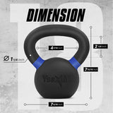Yes4All Cast Iron Kettlebell - 8 KG, Dark Blue - Non Slip, Portable, Strength Training Yes4All