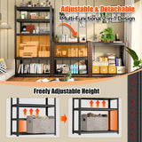 Book Shelf Metal Shelving Storage Shelves 5-Tier Adjustable Tall Bookshelf Organization and Storage