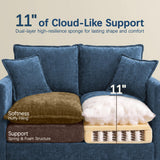 52" Loveseat Sofa, L-Shaped Cloud Love Seat Couches with Ottoman