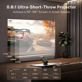 [Built-in Apps & 2025 Upgraded] Mini Projector with Wi-Fi 6 & Bluetooth 5.4, 1080P 4K Support Full HD, Auto Keystone 360° Portable Home Cinema Smart Projector for iOS/Android X1