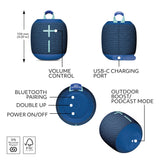Ultimate Ears WONDERBOOM 4 Portable Waterproof Bluetooth Speaker with Balanced 360-Degree Sound and Bass, Dustproof Floating Speaker with 131ft (40m) Range - Blue
