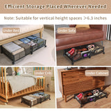 Under Bed Storage with Wheels, 31.5in / 35L Large Rolling Underbed Storage, Underbed Drawer on Wheels, Tool-free Assembly Metal Under Bed Drawers Organizer Container for Bedroom Shoes Clothes Toys
