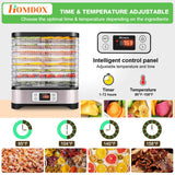 Homdox Food Dehydrator for Jerky & Fruit, 8 BPA-Free Trays, 72H Timer & Temp Control 158°F, 400W Dehydrator Machine for Herbs, Veggies, Meat, Dog Treats, Fruit Roll Sheet Included