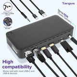 Targus Dual Monitor Universal USB-C DV4K DP Docking Station with 65W Power - Broad Compatibility with a Range of Hosts, Devices, Peripherals, Laptops