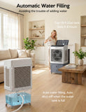 Evaporative Air Cooler, Outdoor Swamp Cooler 3-IN-1 Cooling Fan with Remote Control Water Self-filling, 24H Time, 3 Modes & Wind for Garage, Yard, Commercial Use