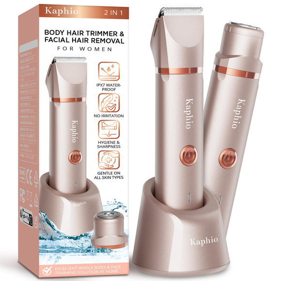 Shaver Women: 2 in 1 IPX7 Waterproof Wet & Dry Kaphio
