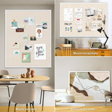 Miratino Large Bulletin Board 48x36 inch with Linen Cork Boards Wall Decor Hanging Pin Wood Framed Display Bulletin Cork Photo Picture Board Light for Room School Office 30-Pushpin White