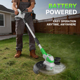 SOYUS 12 Inch Electric Weed Wacker Cordless, 2 in 1 Cordless String Trimmer and Edger with Auto Line Feed, 20V Weed Wacker Battery Operated for Garden, Yard with 2 X 2.0 Ah Battery & Charger