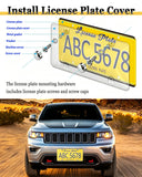 BGGTMO Clear License Plate Cover - 1 Pack 100% Crystal Clear Bubble Car Tag Plate Protector, Street Legal Unbreakable Acrylic Protective Shield with Screws Caps