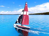 Ssccgym 53" Remote Control Boat Wind Power 2.4G Unpowered Assembled Electric RC Sailing Boat for Hobby Adults (S)
