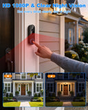 SURPN Wireless Doorbell Camera with 4.3" Indoor Monitor, 1080P Video Door Bell, APP Remote View, Night Vision, PIR Human Detection, Two-Way Audio, Rechargeable Battery for Home Apartment