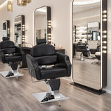 BarberPub Classic Recliner Leathern Barber Chair Antique Heavy Duty Hair Spa Salon Styling Beauty Equipment 3125