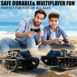 XINGRUI 1:16 Scale Remote Control Car Military Crawler Off-Road RC Tank with 4WD, Adjustable Speed/Steering, 2 Batteries & Openable Doors – All-Terrain RC Truck for Kids Adults, Birthday Gifts
