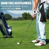 Meanplan 12 Pcs Microfiber Fabric Golf Towel 16 x 23 Inch Tri Fold Golf Towels for Golf Bags with Heavy Duty Clip Waffle Pattern Golf Towel for Men Women Golf Club Gifts (Black, Gray, Navy Blue)