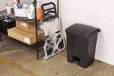 Safco Step-On Indoor Plastic Trash Can for Home & Commercial Use, Hands-Free Disposal, 23 Gallon, Black Safco