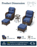HILLGA Luxury 5 PCS Outdoor Swivel Rocker Patio Chairs of 2
