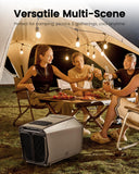 FO-KOKO Dual Hose 6800 BTU Portable Camping Air Conditioner & Heating, 5-in-1 Quiet Small AC Unit with 550W, Windowless AC for Tent, RV, Van, Car, Garage, Indoor & Outdoor Use(Silver)