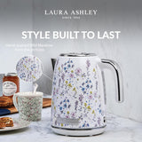 Laura Ashley Stainless Steel Electric Kettle 1.7 Liter - 1500W Rapid Boil Electric Kettles for Boiling Water - Electric Tea Kettles Automatic Shut Off - Overheat & Boil Dry Protection Jug Kettle