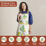 Maison d' Hermine Apron for women with Pocket 100% Cotton 27.50"x31.50" 1 Piece Adjustable Neck Strap & long ties Apron Men, Chef, Wedding, Cooking, Gardening, Server Spring/Summer (Limoncello)