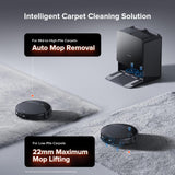 roborock Saros 10R Robot Vacuum and Mop, 22,000 Pa Suction, Zero-Tangling, 3.14’’ Ultra Slim, FlexiArm Riser Technology for Carpet & Floor, Corner & Edge Cleaning, Self-Emptying, Hot Air Drying, Black