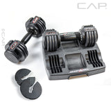 CAP Barbell 12.5 lb Pair ADJUSTABELL Adjustable Dumbbell with Contoured Full Rotation Handle, Honeycomb Design, Black CAP Barbell