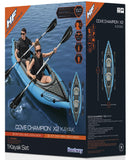 Bestway Hydro-Force 2-Person Cove Champion Inflatable Kayak Set | Includes Kayak, 2 Aluminum Paddles, Hand Pump, 2 Fins, and Carry Bag Bestway