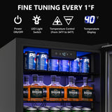 Icyglee Beverage Refrigerator Cooler - 126 Can Mini Fridge with Glass Door for Soda Beer or Wine, Beverage Cooler for Home, Office, Bar with Adjustable Removable Shelves, Silver