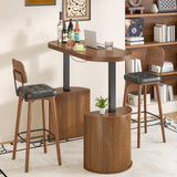 Xyulmeo Mid Century Modern Electric Standing Desk with Storage, 55 x 22 Inch Small Sit Stand Up Desk, Wood Adjustable Height Computer Executive Desk for Home Office, Laptop, Walnut
