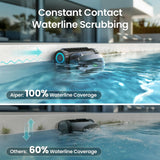 AIPER Scuba X1 Cordless Pool Robot with Powerful Suction, Double Filtration and Wireless Charging Dock, Floor/Wall/Waterline Cleaning, 185 Mins Runtime for Above & In-Ground Pools, Dark