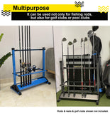 24 Slots to Hold Rods & Reel Combo, Lightweight Aluminum Vertical Fish Pole Garage Storage Ground Display Stand (Black) Jorazor