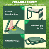 Garden Kneeler and Seat Foldable Gardening Stool with Extendable Legs & Thickened Pad, Tool/Storage Bag