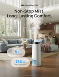 DREO 16L Smart Humidifier Large Room 1000 ft², 130H Cool Mist Air Humidifiers for Bedroom Plants Baby, Top Fill, Remote/Touch/Voice & APP Control, Clean Tank Technology, 30dB, RGB Light, HM755S White