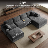ReeQuo 150" Oversized Boneless Cloud Couch Sectional Sofa for Living Room