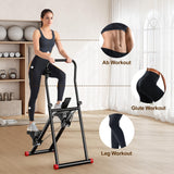 Stair Stepper for Home Gym Exercise, Compact Folding Cardio Exercise Climber for Full-Body Workout, Folding Vertical Climber Machine, Extended Step Range (Black)