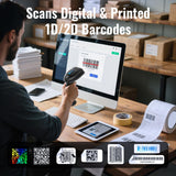 Tera Barcode Scanner with Battery Indicator: 2D Wireless, D5100, Black