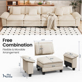 PHI VILLA 157.5" Oversized Modular Sofa 4-Seat Straight Sectional Couch