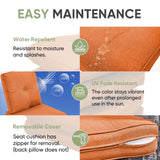moosprr Outdoor Cushion Set of 4, Waterproof Outdoor Seat Cushions 25x22, Patio Chair Cushions for Outdoor Furniture, Couch Cushion Replacement, Include 4 Back & 4 Seat Cushions, Orange