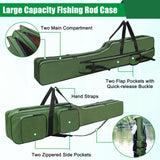 SILANON Fishing Rod Case, Portable Fishing Pole Bag 4.27ft Waterproof Rod Reel Carrier Organizer Large Capacity Tackle Storage Bag Travel Carry Case Gift for Men