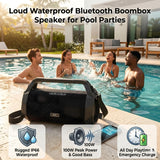 NSY Audio 120W Outdoor Boombox, Portable Waterproof Bluetooth Speaker with TWS, Punchy Bass, Built-in Strap & Handle, 30H Playtime for Parties, Beach, Gym, Patio