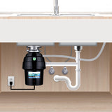 Eco Logic EL-9-DS-WH 9 Deluxe Designer Series Food Waste Disposer with White Sink Flange, 3/4 HP