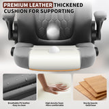 Office Chair PU,Leather Office Chair with Wheels,360° Swivel Rolling Chair with Padded Arms