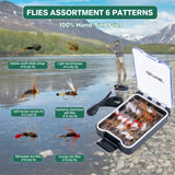 Goture Fly Fishing Rod and Reel Combo with Gear Case, 9FT #5 Carbon Fly Rod, Violet Hardwood Reel Seat, Pre-Spooled Reel, Fly Line, Flies and Carry Bag Complete Starter Kit C1
