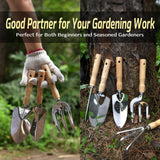 13-Piece Garden Tools Set with Tote Bag & Apron, Repotting Mat - Stainless Steel Heavy Duty Planting Kit