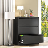 3 Drawer File Cabinet with Lock,Metal Lateral File Cabinets for Home Office