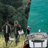 WHCDSTGJ Transparent Lid Fishing Bucket, Portable Foldable Fishing Bucket, Bait Bucket, Fish Bucket, Live Bait Storage. (4 gallons)