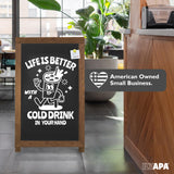 Ilyapa 2 in 1 A Frame Sign Holder and Chalkboard Easel - Dual Sided Magnetic Chalk Board - Display for Businesses Outdoor - 28x41 - Barnwood Brown