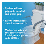 Carex Toilet Safety Frame - Toilet's Safety Rails with Adjustable Width - Toilet Rails for Elderly, Handicap, Home Health Care Equipment After Surgery, Supports 300lbs (Pack of 2)