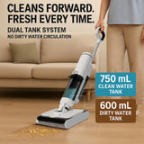 S7 Cordless Vacuum Cleaners for Home, Long Run Time Wet Dry Vacuum Cleaner with LED Screen - Dual Rollers 16KPa, 250W Powerful Suction, Auto Self-Cleaning Rechargeable Vacuum Cleaner for Carpet